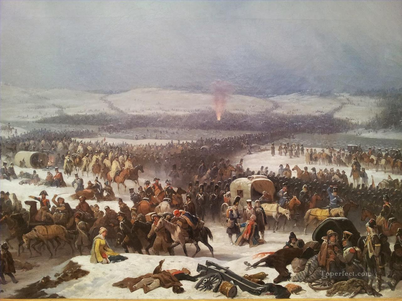 The Grande Armee Crossing the Berezina by January Suchodolski Military War.JPG Oil Paintings